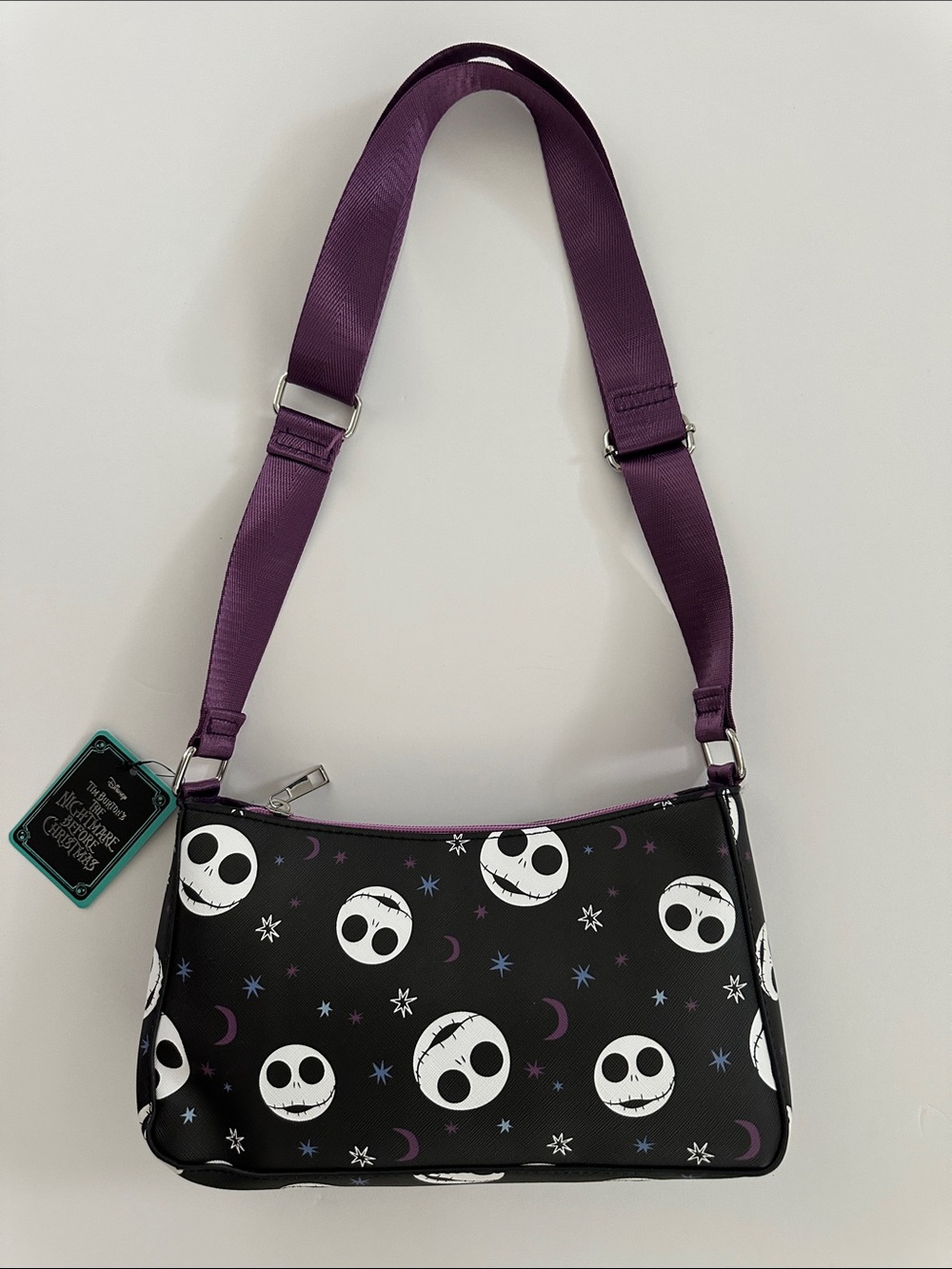 Nightmare Before Christmas Jack Skellington Purple Strap Shoulder Crossbody Bag